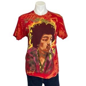 ROCK RENAISSANCE Jimi Hendrix Short Sleeve Graphic Band Tee Red Medium